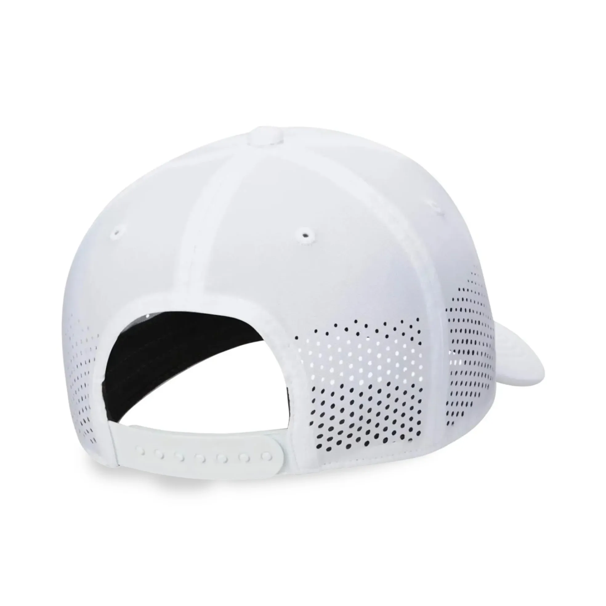 Boné esportivo branco Nike Dri-FIT ADV com logo preto e perfurações para ventilação